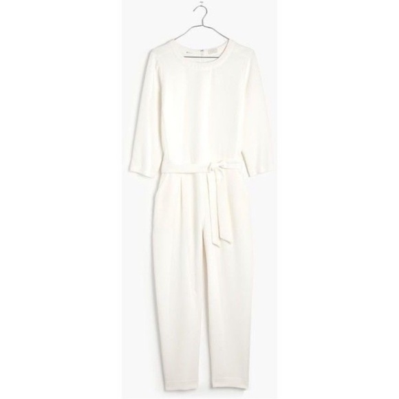 Madewell Pants - Madewell Sloan Belted Jumpsuit in Cream White NWT